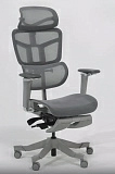 Офисное кресло Healthy Chair серое с подножкой фото