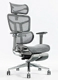 Офисное кресло Healthy Chair серое с подножкой фото