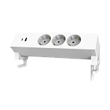 Блок розеток с креплением на зажим Ergostol Clip, 3хEURO, 2хUSB (A+С) фото