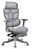 Офисное кресло Healthy Chair серое с подножкой фото