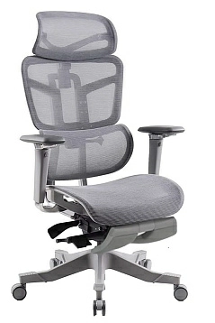 Офисное кресло Healthy Chair серое с подножкой фото