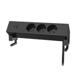 Блок розеток с креплением на зажим Ergostol Clip, 3хEURO, 2хUSB (A+С) фото