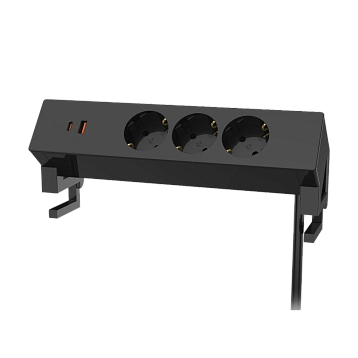 Блок розеток с креплением на зажим Ergostol Clip, 3хEURO, 2хUSB (A+С) фото