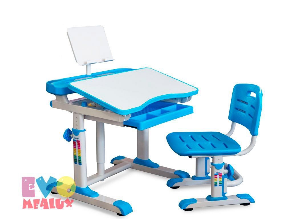 

Комплект парта и стульчик Mealux EVO-09 XL Белый Голубой