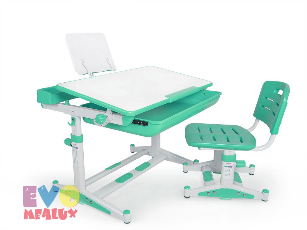 

Комплект парта и стул Mealux EVO-04 New XL Белый Зеленый